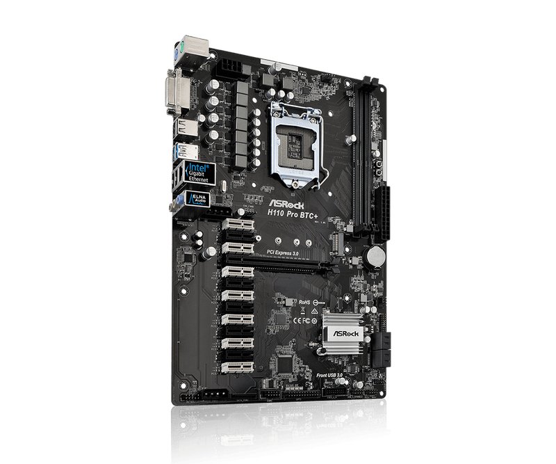 ASRock H110 PRO BTC+ 1151 Motherboard Supports 13 Graphics Cards - UK Mining