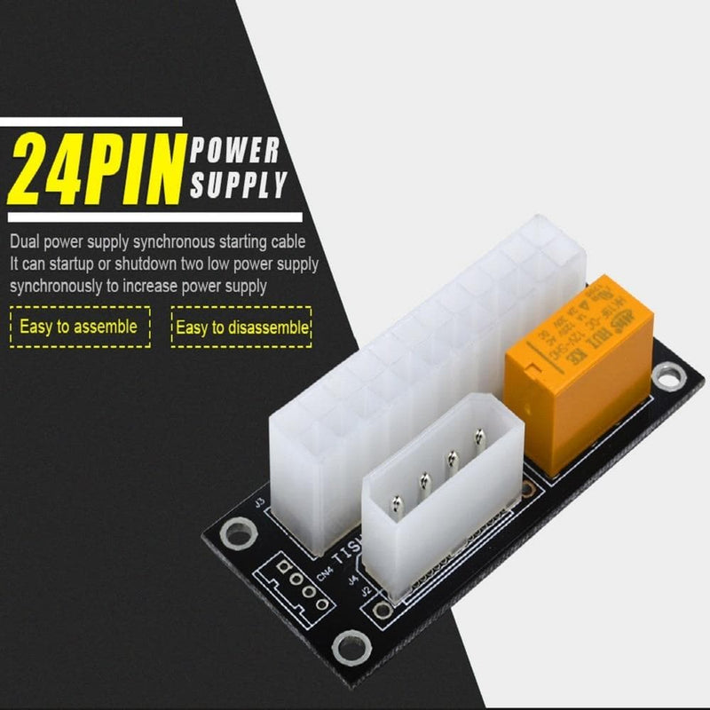 ATX 24Pin to 4Pin Molex/SATA Power Supply Sync Starter Card Dual PSU Adapter - UK Mining