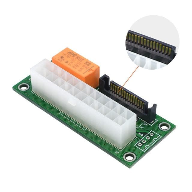 ATX 24Pin to 4Pin Molex/SATA Power Supply Sync Starter Card Dual PSU Adapter - UK Mining