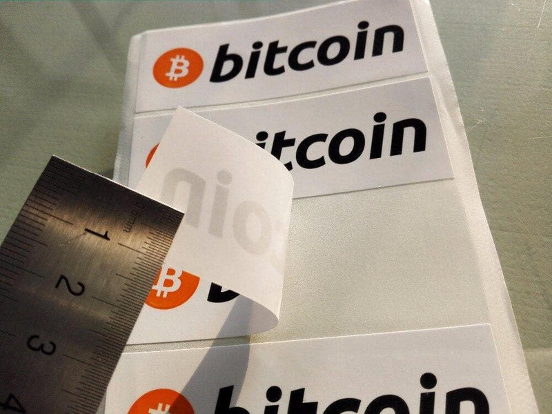 Bitcoin logo stickers, Self-adhesive cryptocurrency label 160pcs - UK Mining