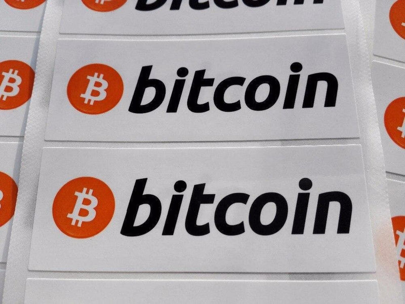 Bitcoin logo stickers, Self-adhesive cryptocurrency label 160pcs - UK Mining